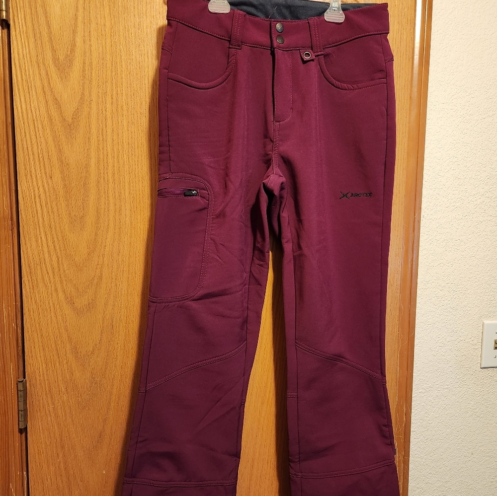 Fleece lined Arctix ski pants in Plum color